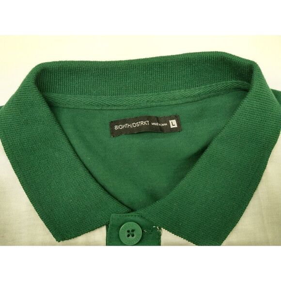 8IGHTH / DSTRKT Urban Wear Colorblock Polo Size Large Duck Unique Vintage Rare - Picture 2 of 11
